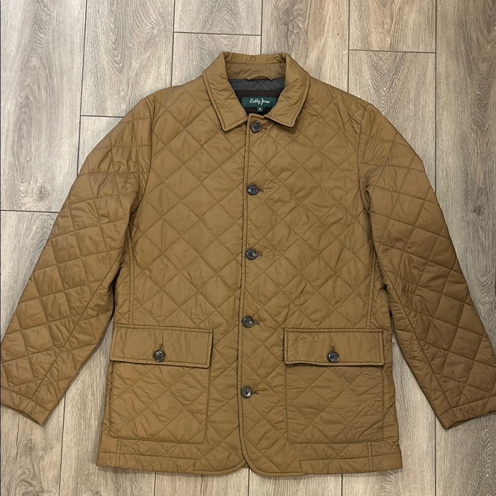 Bobby Jones NWOT Camel Hyland Water-Repellent Quilted Jacket Double Vent Large